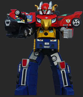 High Octane Megazord with Wolf Cruiser